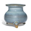 A 'Jun' blue-glazed tripod censer, Jin-Yuan dynasty