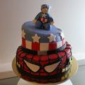 Gâteau Spiderman et Captain America