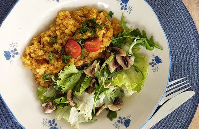 Risotto de quinoa aux lentilles corail & curry