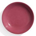 A fine and rare ruby-pink enameled dish, Yongzheng mark and period (1723-1735)