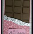 Carte tablette de chocolat "Joyeux anniversaire"