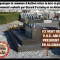 Photo de la stèle de Giscard refusée par la municipalité d'Authon