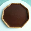 tarte diététique hyperprotéinée blé-millet-lupin-soja au flan chocolat-noix de pécan à la stévia (sans sucre ni beurre ni oeufs)