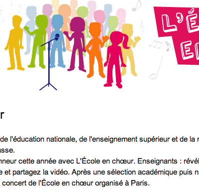 Un nouveau défi pour 2015/2016 : "L'école en choeur" ...