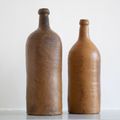 Vase bouteille en grès vintage
