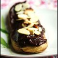 Eclair au chocolat, crème pâtissière au lait d'amandes