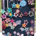 mes fleurs en tissu.....broches et barrettes.....