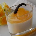 Panna cotta à la vanille et son caramel orange et vanille, légère et sans lactose