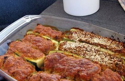 Courgettes farcies aux saveurs orientales.