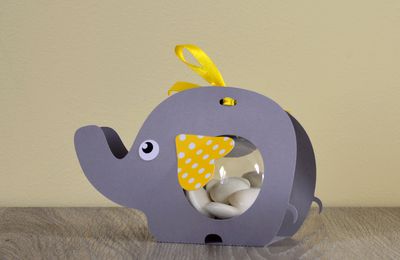 Boite dragées thème babyfan (éléphant)