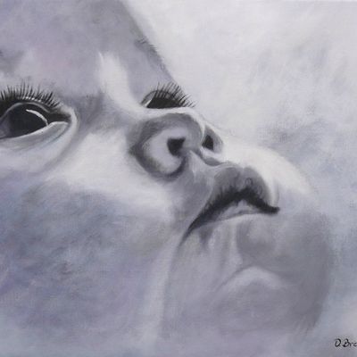 Bébé en noir et blanc