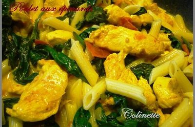 Poulet aux épinards sauce coco