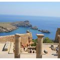 Lindos, acropole, vue sur la mer Egée
