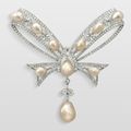 Chaumet. Bowknot Brooch in platinum, diamonds and natural baroque pearls