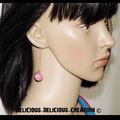 Boucles d'oreilles !! BUBBLE CHAIN !! en metal et Verre garnie de perles rose T: 6 cm long BELICIOUS-DELICIOUS-CREATION 