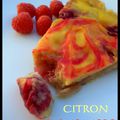 Tarte fine au flan citron & framboises