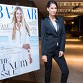 Lindy Klim looks chic in a man-style tuxedo at the Harper's Bazaar Australia Women In Fashion breakfast