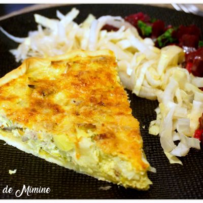Quiche poireau, thon, moutarde & curcuma