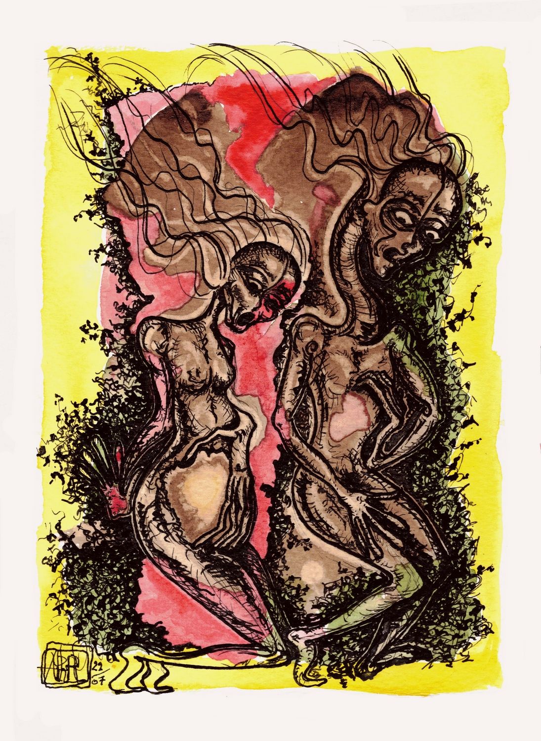 Jours Sombres N°4 - café encres - plume pinceau - Anne Philomène Rollin 2022_ADAGP