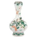 Chinese Famille Verte Glazed Porcelain Vase. 19th Ce