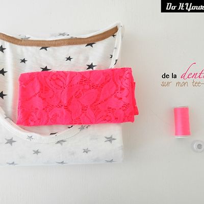 // DIY - De la dentelle sur mon tee-shirt