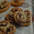 Palmitos au chocolat et pralin