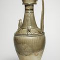 A rare and large 'Yue' chicken-head ewer, Southern Dynasties (420-589)