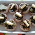 CHAMPIGNONS DE PARIS FARCIS AUX LEGUMES, SANS GLUTEN, SANS LAIT