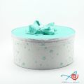 Boîte ronde turquoise et blanche - Turquoise and white round box