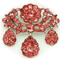 Pink topaz, gold & silver brooch, Portuguese, 1760