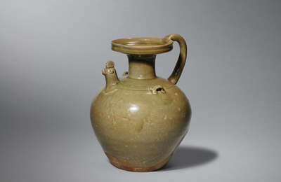 A Yueyao green-glazed chicken-head ewer, Western Jin Dynasty