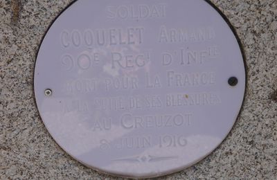 COQUELET Armand (Saint Denis de Jouhet) + 08/06/1916 Le Creusot (71)