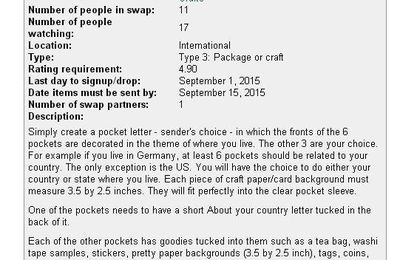 Je participe ! Swap-bot: Where you live pocket letter international - sent