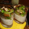 Panna cotta aux cèpes et poêlée de mange-tout au tofu fumé