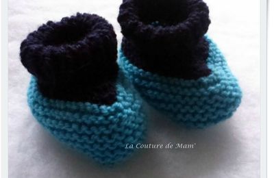 Chaussons et snood bleu