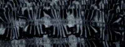 Cède du Galon Froncé, Satin Noir, lg 4cm (Neuf)