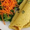 Crêpes indiennes à la farine de pois chiches, à la coriandre et au curry - recette vegan