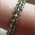 BRACELET XOXO NOIR ET OR