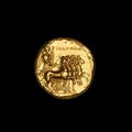 An ancient gold stater from the City of Kyrene, Struck, 322 - 313 B.C.