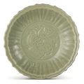 A large Longquan celadon lobed dish, Yuan–Early Ming dynasty