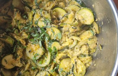 Courgettes confites au citron et parmesan
