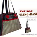 Sac " BANG-BANG " voyage / week end -original - CHIC simili cuir - poche avant fleur vintage