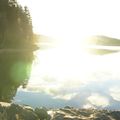 fin de journée au lac de Pierre-Percée dans les Vosges : pêche et chasse... aux photos !