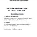 BULLETIN D'INFORMATION N° 105 DU 22.12.2018