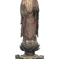 A Wood Sculpture of Jizo Bosatsu, Kamakura Period, 14th century