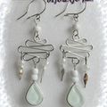 Boucles D'Oreilles Sofia Verre Murano Métal Argenté Artisanat du Pérou