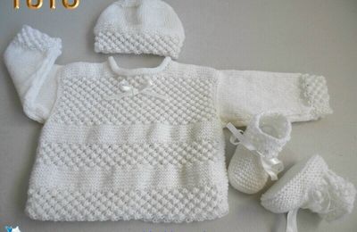 tuto bebe tricot, brassiere, bonnet, chaussons, explications en pdf