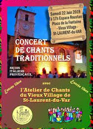 Concert de chants de Noël traditionnels 2019 par l'Atelier de Chant de St-Laurent du Var