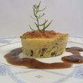 Flans de polenta aux pleurotes et à l'estragon