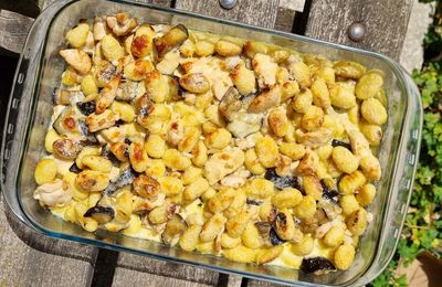 Gratin de gnocchis à l'aubergine et crème de parmesan